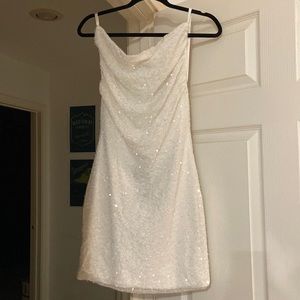 White sequin dress